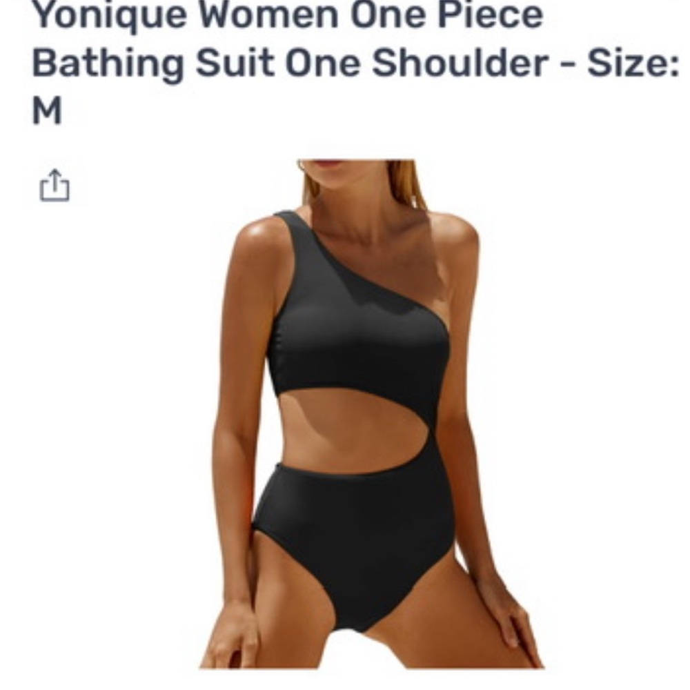 Younique Black Asymmetric Cutout Swimsuit